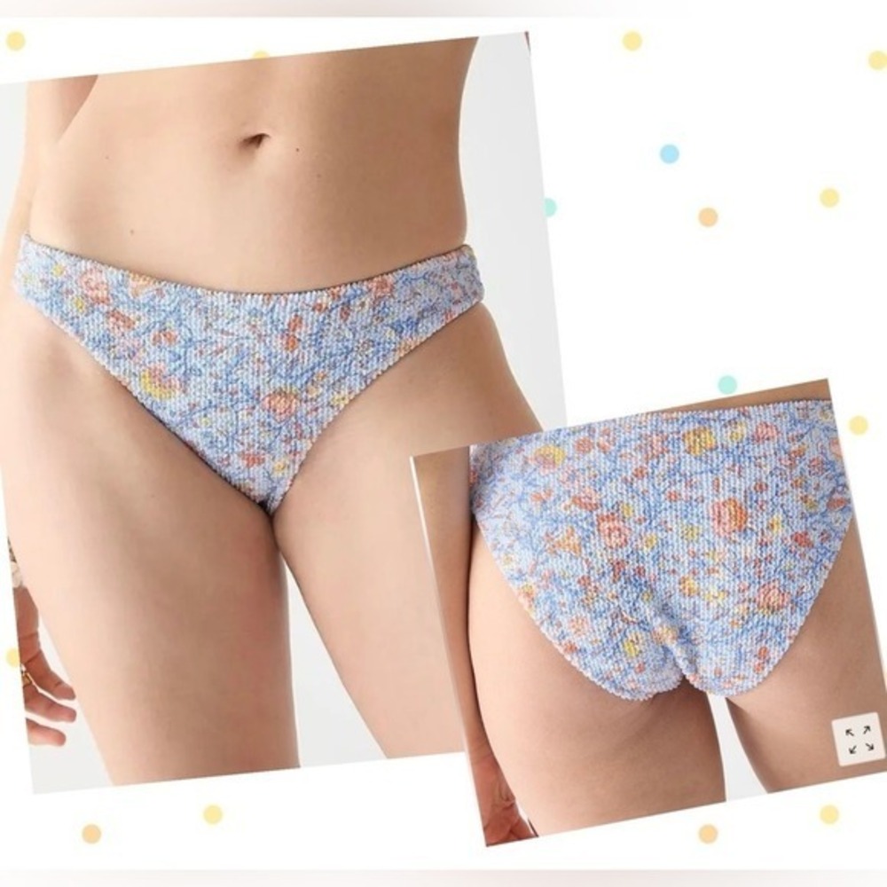 J. Crew Scrunchie‎ Hipster Bikini Bottom - Afternoon Floral, Size Large